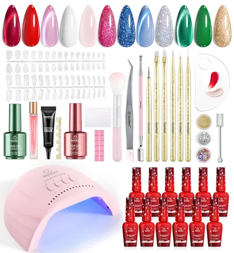 Miniatura 14 de Kit de Esmalte de Uñas en Gel Beetles con Luz UV - Juego de 31 Esmaltes de Uñas en Gel de Color Popular con Base y Capa Superior Mate y Brillante