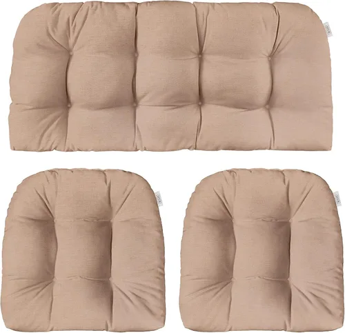Miniatura 15 de RSH DECOR: Sunbrella - Juego de 3 cojines de mimbre copetudos 41 x 19 pulgadas y 19 x 19 pulgadas Fabricado con tela de rendimiento Sunbrella