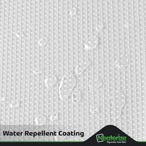 Miniatura 5 de NEATERIZE Cortina de ducha blanca – Cortinas de ducha estilo hotel para baño con diseño de gofre, 36 x 72 pulgadas – Cortina de ducha de tela blanca