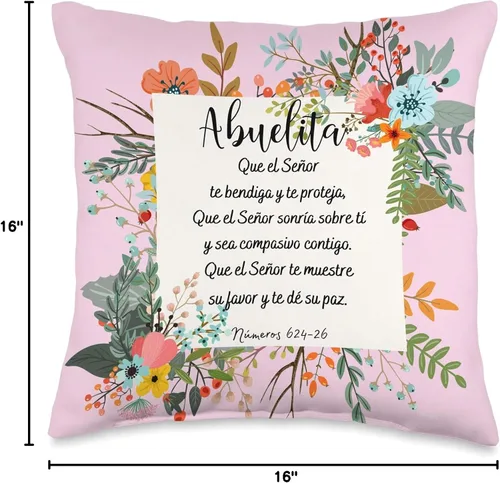 Miniatura 4 de Regalos para Abuelita Abuela Best Gifts Oracion para Abuela - Almohada (16 x 16 pulgadas), multicolor