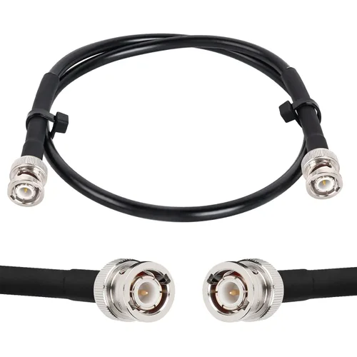 Miniatura 21 de MOOKEERF Cable BNC - 1 pie 2 piezas RG58 50 ohm macho a macho cables coaxiales de extensión BNC de baja pérdida para antenas, radios RF, módems