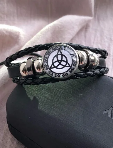 Miniatura 5 de Trinity - Pulsera trenzada con nudo celta y cuerdas hecha a mano triquetra estilo vikingo estilo étnico ajustable unisex