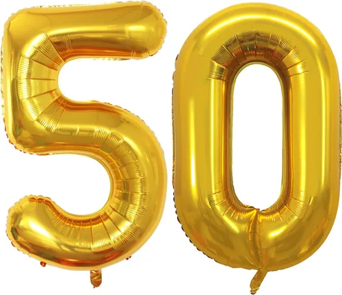 Miniatura 314 de Goer, conjunto de globos de papel aluminio para decoraciones de cumpleaños, globos de las letras de feliz cumpleaños y de números Oro