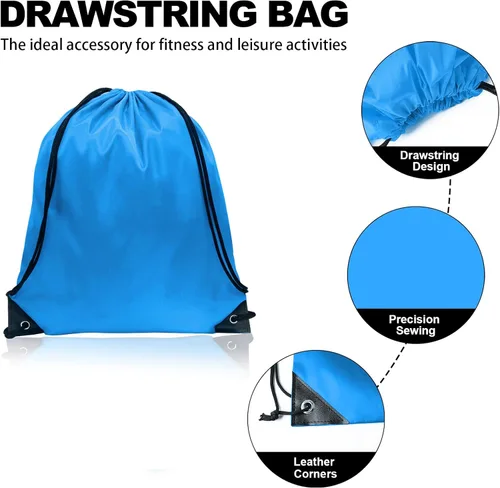 Miniatura 5 de GoodtoU Bolsas de cordón Mochila con cordón Bolsas de cincha Mochila de cuerda a granel Bolsa de deporte Nylon Draw String, Azul, Cordón