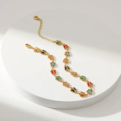 Miniatura 4 de Tobillera para mujer, chapada en oro de 18 quilates, tobillera con dije de oro, impermeable, para verano, playa, cadena de pie, joyería para regalos