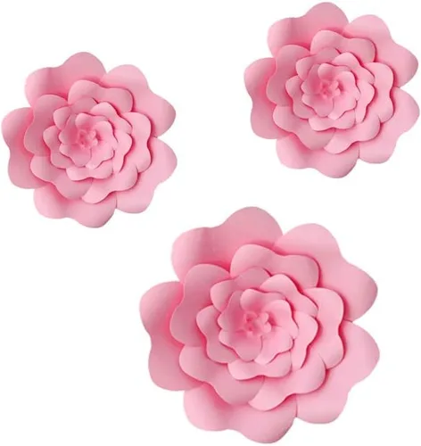Miniatura 10 de N/C 3 piezas de flores de papel para fiesta, flores de papel para fondo de boda, decoración DIY hecha a mano para fondo de boda, decoración de pared