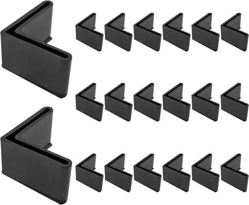 Miniatura 8 de Bivethoi 20 tapas de goma de 1-3/8 pulgadas / 1.378 in, tapas de extremo de hierro angular, cubiertas de goma en forma de L, almohadillas de hierro