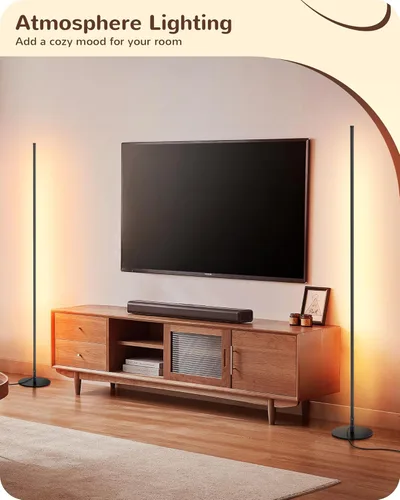 Miniatura 5 de EDISHINE Lámparas de pie para sala de estar, lámpara de esquina con control remoto y interruptor de pie, lámpara de pie regulable del 10% al 100%