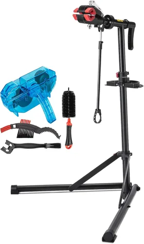 CXWXC - Soporte de reparación de bicicleta con limpiador - Soporte de mantenimiento y mecánica para bicicletas en el hogar - Altura ajustable con