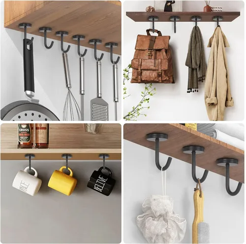 Miniatura 6 de NearMoon Ganchos para Abrigos, Ganchos de Montaje en Pared para Colgar Sombrero, Bolso, Bata, Perchas de Toalla de Acero Inoxidable 304 Resistente