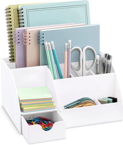 Miniatura 14 de My Space Organizers Organizador de escritorio negro con 9 compartimentos, suministros de oficina de escritorio y organizador de accesorios