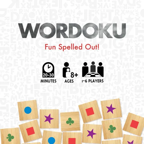 Miniatura 3 de Wordoku Fun Spelled Out - Crucigrama Sudoku Word Puzzle Juego de mesa para juego familiar, juego de cerebro nocturno con azulejos de madera de 1 a 6