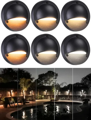 Miniatura 10 de LEONLITE Paquete de 12 luces LED de bajo voltaje, 2.3 W, 170 lúmenes, luz de barandilla de escalera de paisaje con 12-36 V CA/CC, aluminio fundido a