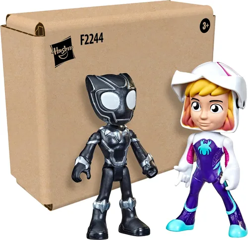 Miniatura 2 de Spidey and His Amazing Friends Hero Reveal - Paquete de 2 figuras de acción de Marvel, función de máscara, araña fantasma y pantera negra, más de 3