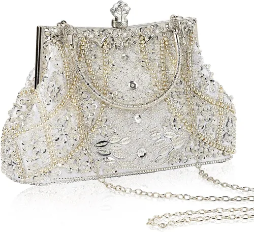 Miniatura 8 de Amylove Bolso de mano con cuentas estilo vintage de los años 1920, formal, accesorios para mujer, para eventos nocturnos, regalo para fiesta