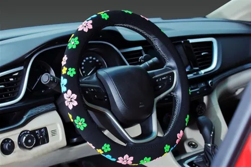 Funda para volante con diseño de flores nuevas para mujer (cártamo)