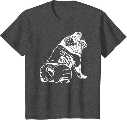 Miniatura 28 de Gracioso Bulldog Inglés playera perro Hund playera regalo, Azul (Heather blue)