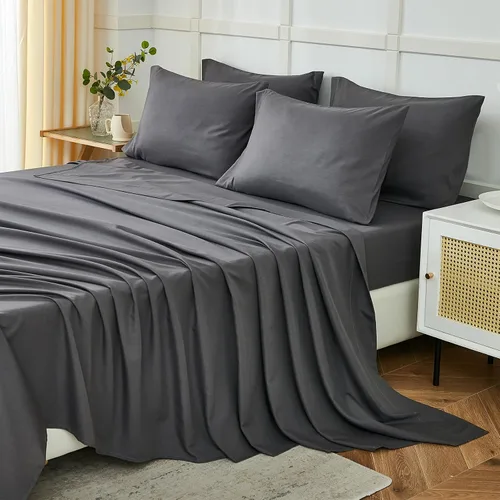 Miniatura 18 de ILAVANDE Juego de Sábanas King Size Verde Azulado de 6 Piezas, Sábanas de Cama King de Microfibra Serie 1800 Súper Suaves de Lujo Hotelero