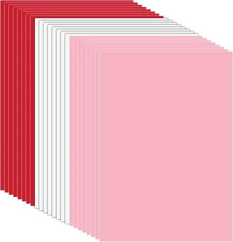 60 hojas de papel grueso de cartulina para el día de San Valentín, tamaño A4 de 70 libras, color rojo, rosa y blanco, tamaño mediano, perfecto para