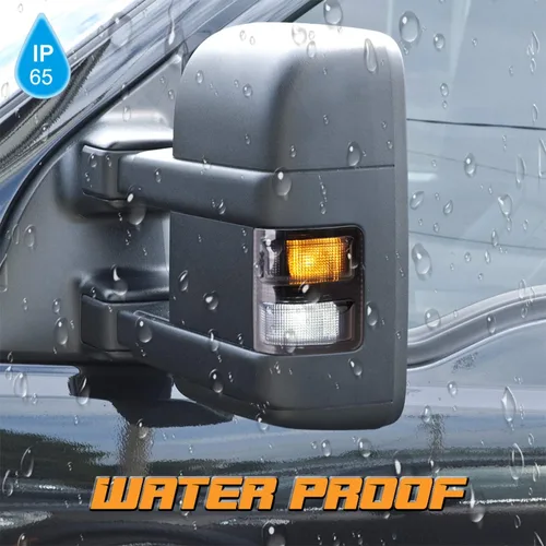 Miniatura 3 de HERCOO Lentes de Luces Marcadoras de Espejo Lateral Ahumadas con LED Compatibles con 2008-2016 F250 F350 F450 Super Duty Señal de Giro Repuesto