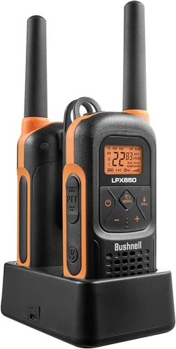 Miniatura 9 de Bushnell LPX650 Walkie Talkie Radio – Calidad fiable, diseño flotante resistente, 2 W de potencia para 42 millas de alcance, radios bidireccionales