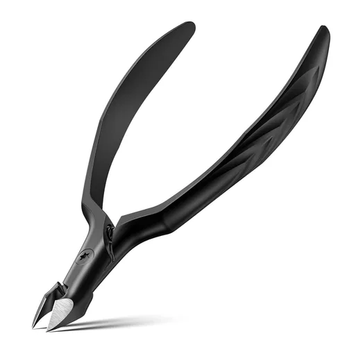 Miniatura 9 de FERYES Cortador de cutículas profesional para manicura y pedicura, cortador cutáneo de acero inoxidable de grado médico, mandíbula de 0.315 Negro
