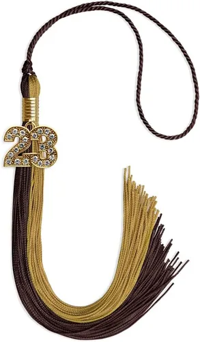 Miniatura 37 de Endea Graduation Borla de doble color con dije dorado (negro/oro brillante, 2022)