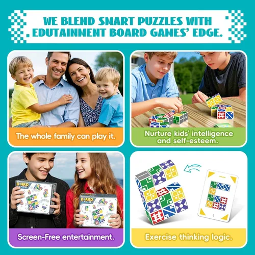 Miniatura 6 de BBnote Juego de Memoria Familiar para Niños y Adultos, Juegos de Mesa de Rompecabezas de Bloques para Niños de 6-8 y 8-12 años, Rompecabezas