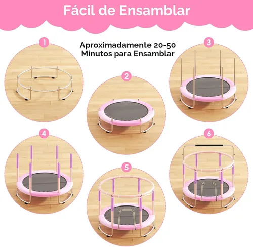 Miniatura 7 de Trampoline for Kids, Upgrade Full Anti-Rust 440lbsToddler Trampoline with Net,Upgraded Ring Legs with Adjustable Gymnastics Bar&Toys, Gifts for Ages