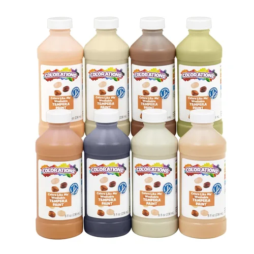 Miniatura 9 de Colorations Pintura de témpera lavable sin parabenos para niños, botellas de 8 onzas, juego de 6 colores primarios, no tóxica y fabricada