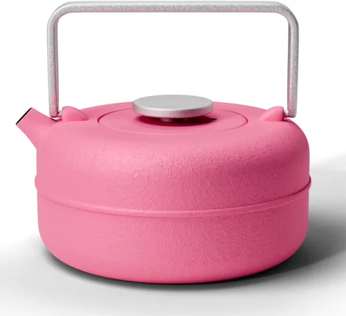 Miniatura 10 de Toptier - Tetera de hierro fundido, hervidor de té seguro para estufa japonés de hierro fundido, tetera de diseño de diamante con infusor removible