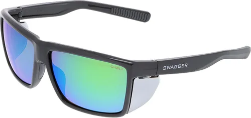 Miniatura 5 de MCR Safety SR218B Swagger SR2 Series Gafas de seguridad con almohadillas de goma termoplástica y protectores laterales desmontables, marco negro