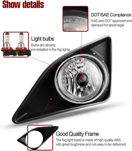 Miniatura 4 de Luces antiniebla para Toyota Corolla 2009-2010 Asamblea de luz antiniebla 2 unids OEM reemplazo niebla lámparas