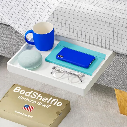 Miniatura 8 de BedShelfie - Estante de cabecera para dormitorio con litera y litera superior, elementos esenciales para dormitorio universitario, cadí de cabecera