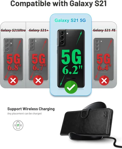Miniatura 2 de OCASE - funda cartera compatible con Galaxy S21 5G, 6.2 pulgadas