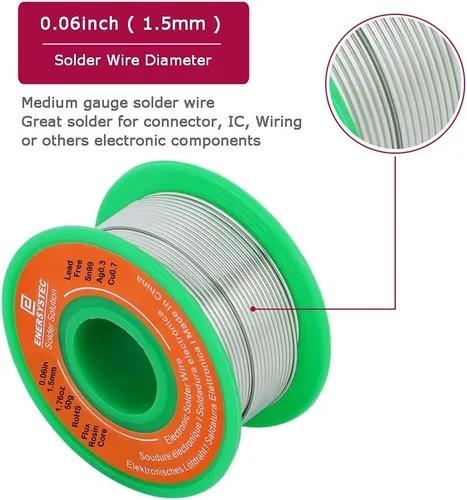 Miniatura 3 de Alambre de soldadura electrónico de 0.059 in de diámetro de núcleo de flujo de colofonia sin plomo 0,06 pulgadas calibre de alambre de soldadura