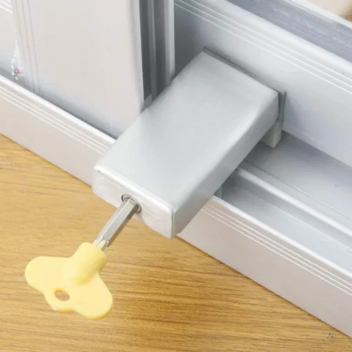 WANLIAN Tapón de bloqueo de ventana de puerta ajustable grueso deslizante de seguridad antirrobo niños cerradura de seguridad infantil plástico