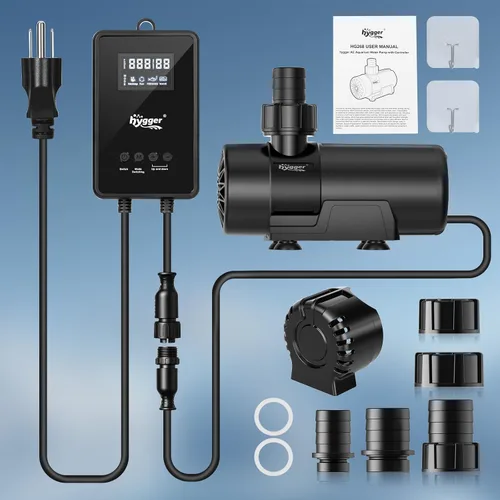 Miniatura 9 de hygger Bomba de agua de 15W-100W con controlador (hasta 3430 GPH), bomba de retorno sumergible/en línea con modo/flujo ajustable, 2 bombas de fuente