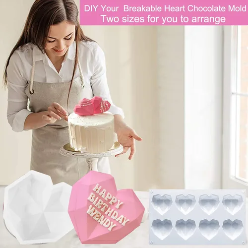Miniatura 2 de Molde de bomba de chocolate caliente de 2.5 pulgadas, moldes grandes de silicona para bombas de cacao, paquete de 3 con cepillo y espátula