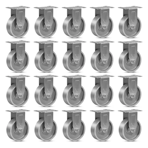 Miniatura 23 de Ruedas industriales resistentes de 3 x 1.25 pulgadas, capacidad de 350 libras, ruedas de hierro fundido y marco de acero para carros, carritos