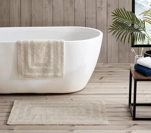 Eddie Bauer - Alfombra de baño, alfombra de baño 100% algodón suave de felpa, altamente absorbente, de secado rápido y antideslizante (beige logan,
