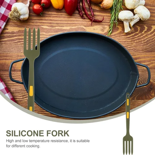 Miniatura 3 de Hemoton Paquete de 2 tenedores de silicona para pasta, utensilios de cocina resistentes al calor para espaguetis, fideos y frutas, herramientas