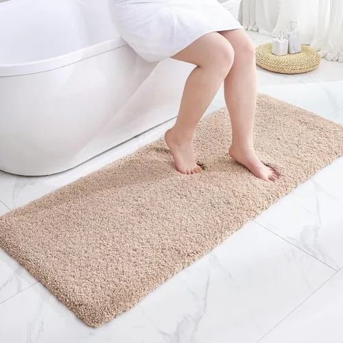 Miniatura 37 de Disolla Alfombras pequeñas para baño 17x24 antideslizante, alfombra de baño blanca esponjosa para el suelo del baño, lavable a máquina, alfombra