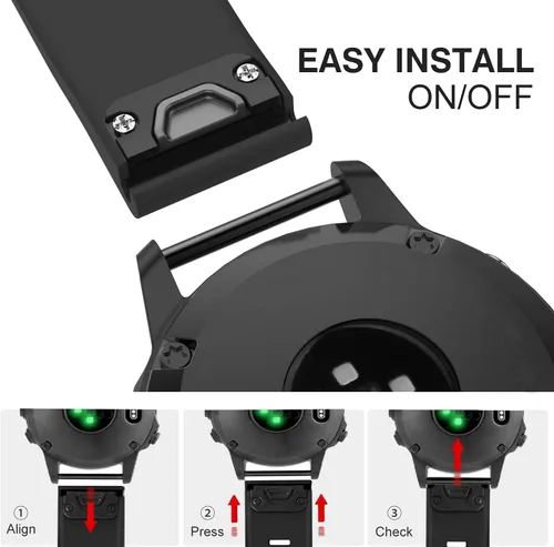 Miniatura 5 de Compatible con Garmin Fenix 5X, correa de silicona de repuesto para Garmin Fenix 5X/Fenix 5X Plus/Fenix 6X/Fenix 6X Pro/Fenix 7X/Fenix 7X