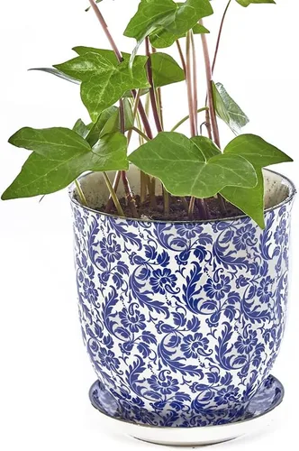 CHIVE 'Liberte' Macetas de cerámica para suculentas, 4.25 pulgadas, bonitas macetas de estilo rústico vintage para plantas de interior, hermosa