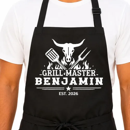 Miniatura 13 de Delantal para barbacoa y parrilla, regalo personalizado para el día del padre para papá, maestro de parrilla, abuelo, delantal de chef, delantales