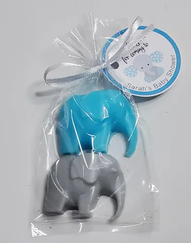Miniatura 4 de Amy's Bubbling Boutique Jabones de elefante para baby shower, fiesta de primer cumpleaños, cabras, leche y miel, paquete de 20 unidades (gris)