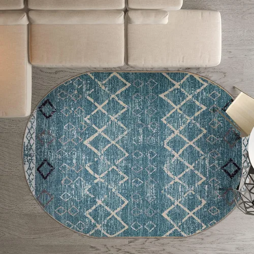 Miniatura 16 de Antep Rugs - Alfombras antideslizantes de 2 x 7 pies (antideslizante) con parte trasera de goma, de estilo antiguo, bohemio, marroquí y con pelo Azul