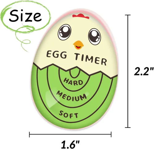 Miniatura 7 de Lasubst Temporizador de huevos que va en agua para hervir huevos, suave y duro, verde +