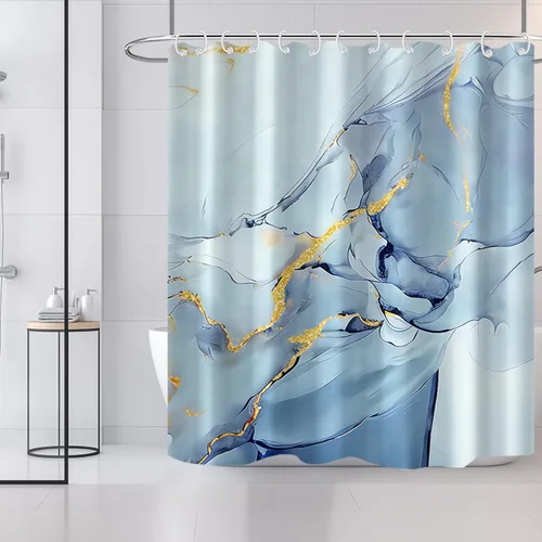 Miniatura 38 de AWERT Cortina de ducha pequeña de tamaño medio con 6 ganchos, cortina de ducha de 36 x 72 pulgadas, cortina de ducha bohemia de 36 pulgadas para Boho